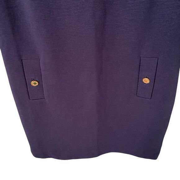 Lilly Pulitzer Charlene Blue Sheath Dress 3/4 Sleeve Scoop Neck in Size Small - Picture 8 of 12